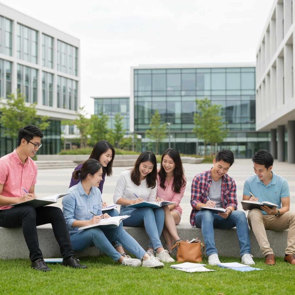 International students on campus